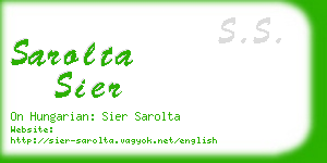 sarolta sier business card